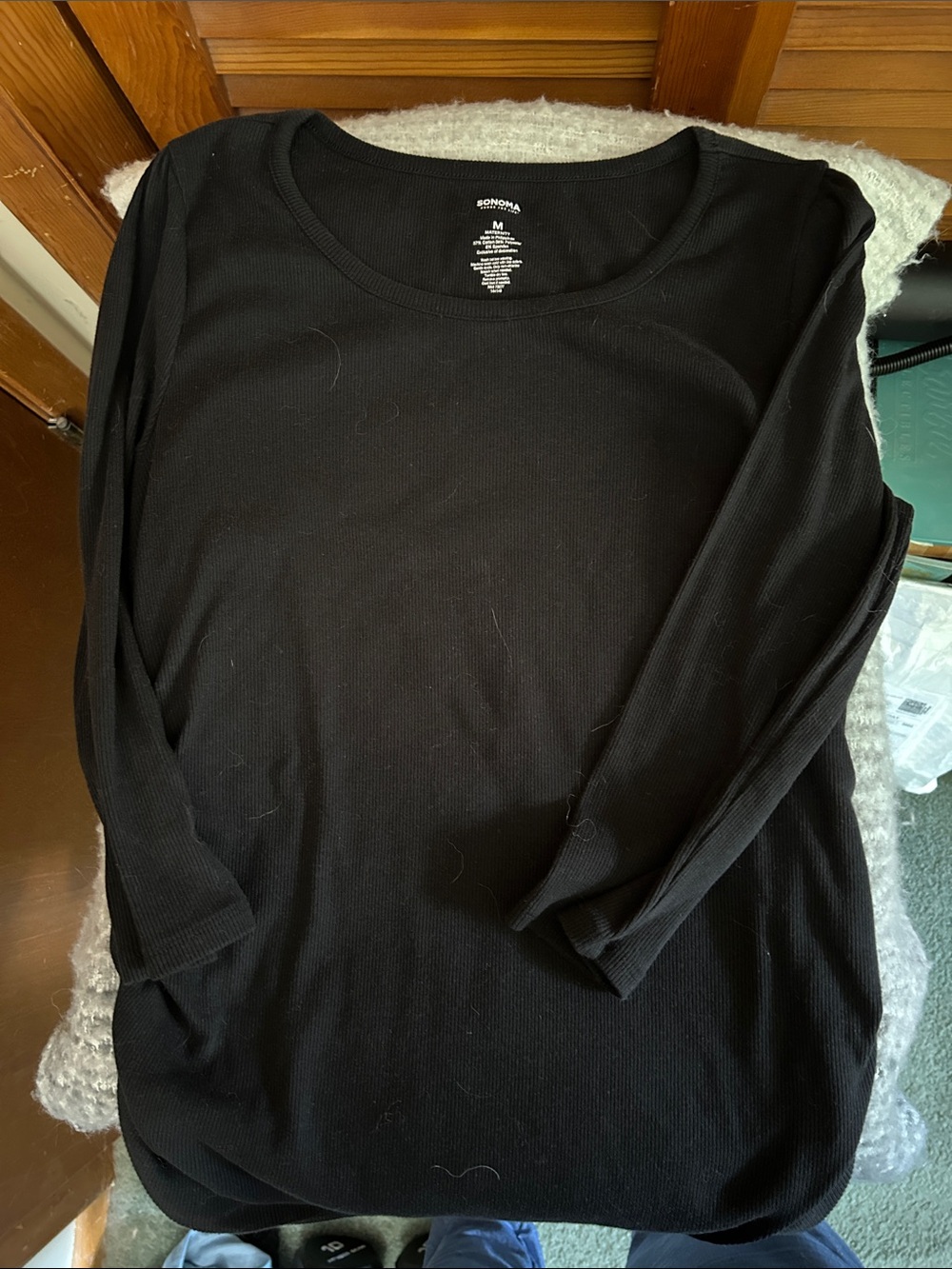 Sonoma Maternity Black Ribbed Long Sleeve